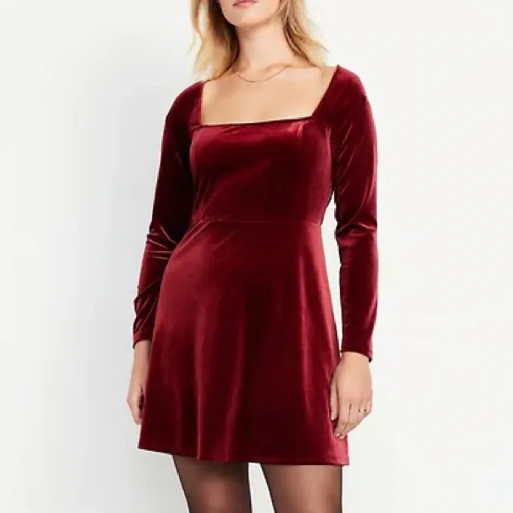 Old Navy Velvet Mini Dress size L Burgundy